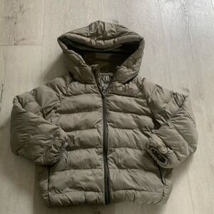 Zara puffer hood pockets jacket coat gray size 6/7 winted boys girls unisex